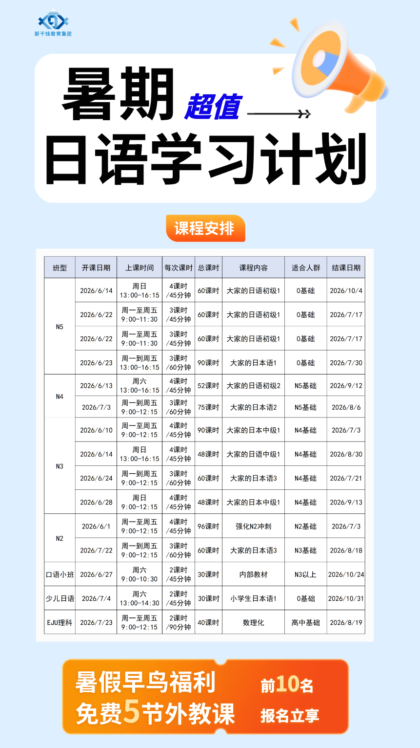 暑假超值日语学习计划|日本培训零基础快速入门,解锁提分/兴趣/考